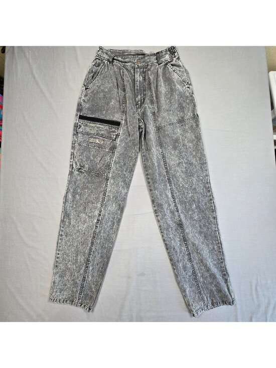 Gitano Other - Vintage 80s Gitano Mens 31 Cargo Acid Wash Gray Cargo Denim Tapered Leg Pants